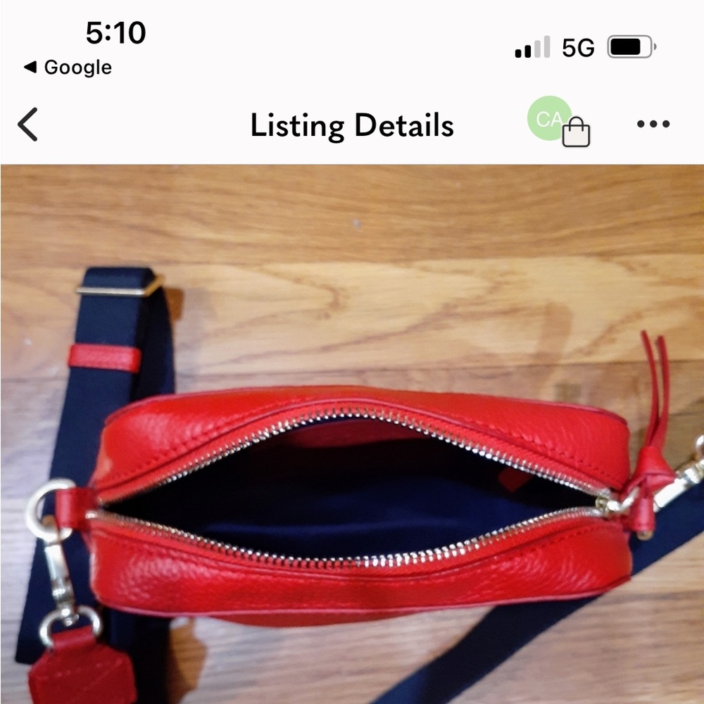 Boden red leather crossbody bag - Picture 4 of 9